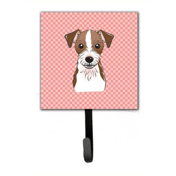 Jensendistributionservices Checkerboard Pink Jack Russell Terrier Leash & Key Holder MI1718232 - main